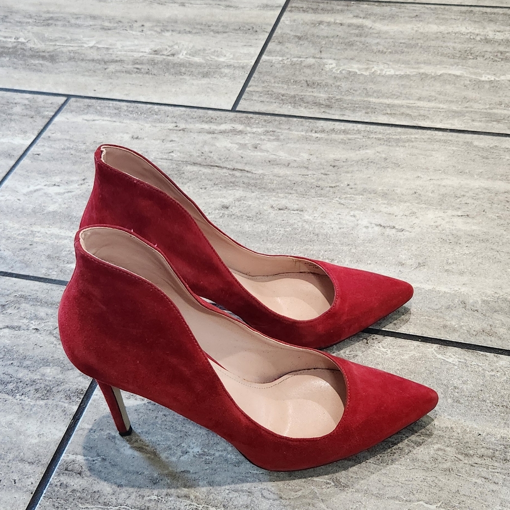 Enzo Angiolini Red Suede Heels